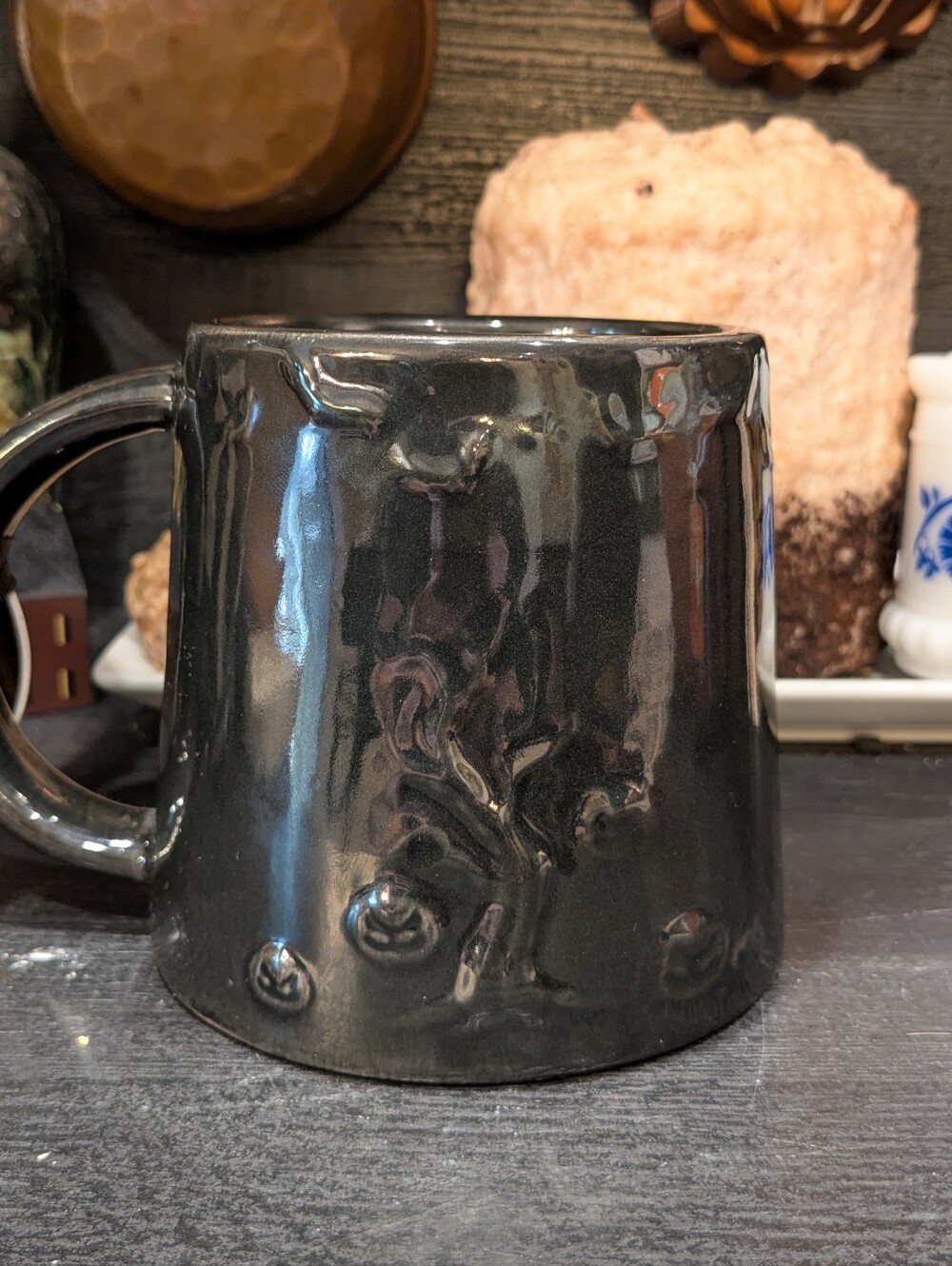 Sunday Morning Ceramics Black Haunted House-Relief Mug NWT 16 oz - Picture 5 of 6